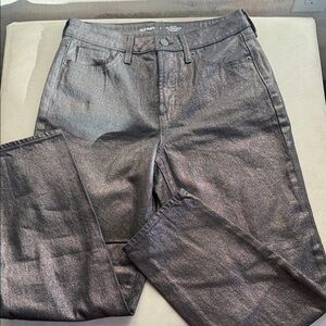 Old Navy Shimmer Rose Gold & Black Slim Straight Jeans